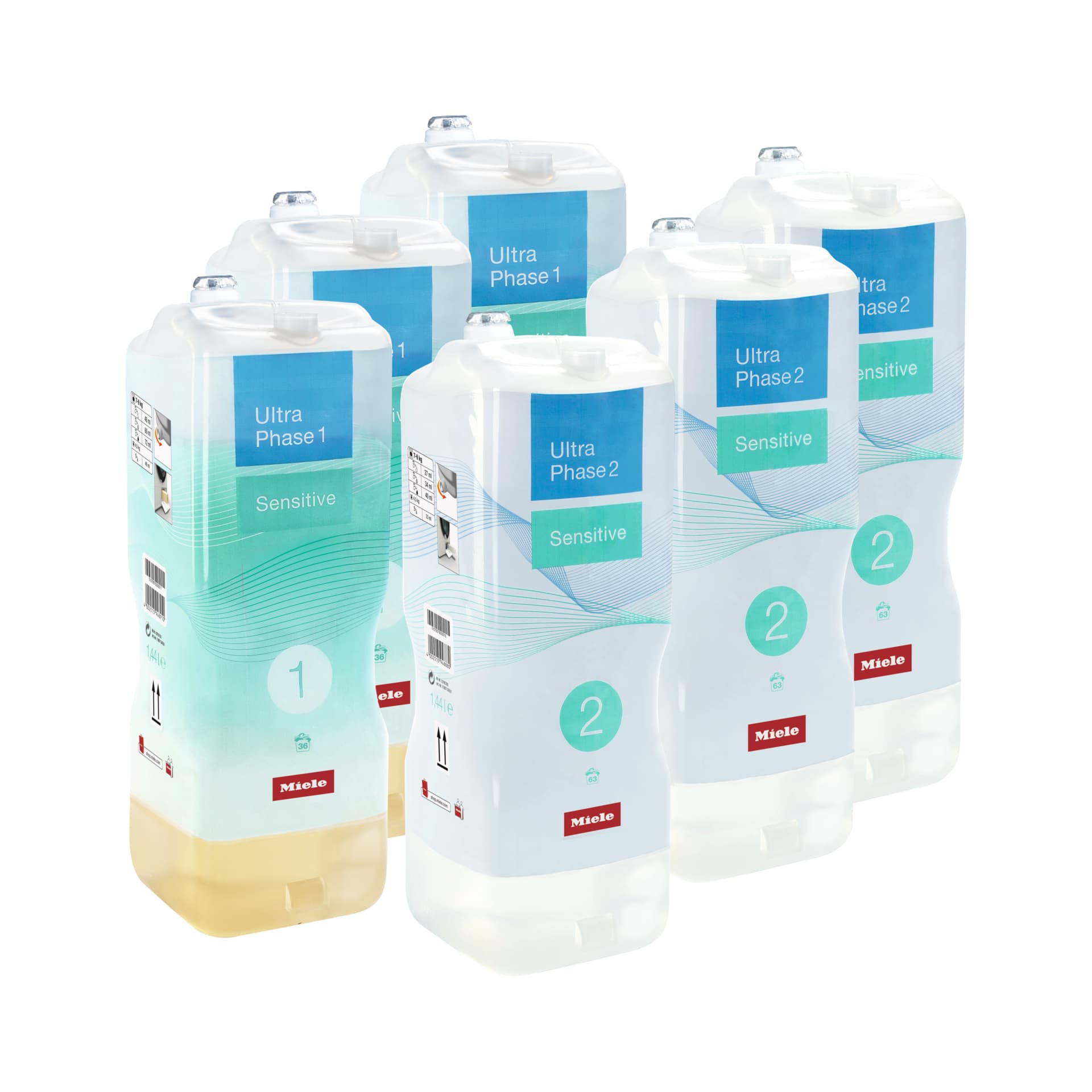 Miele Waschmittel Set 6 UltraPhase Sensitive Miele UltraPhase 1 und 2 Sensitive Halbjahresvorrat Miele Sensitive Waschmittel 