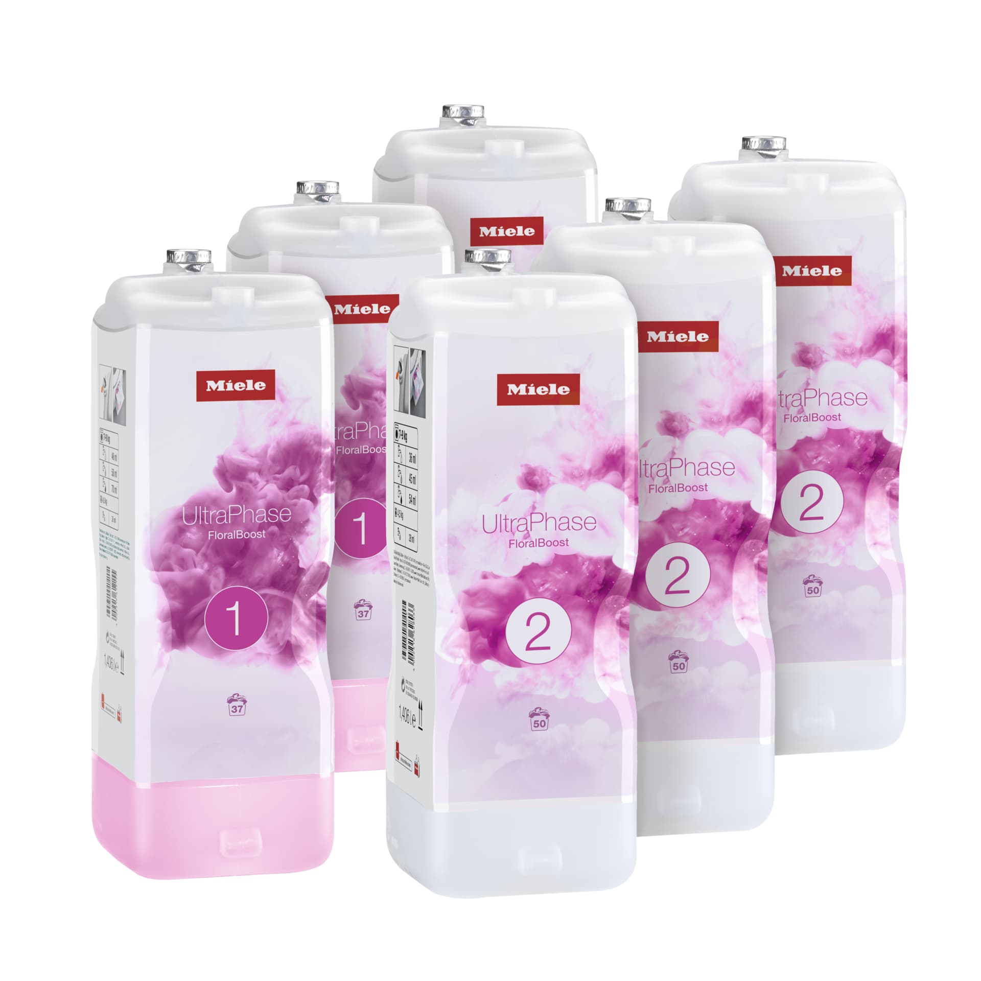Miele Waschmittel Set 6 UltraPhase FloralBoost Miele UltraPhase 1 und 2 FloralBoost Vorratspaket der Limited Edition 
